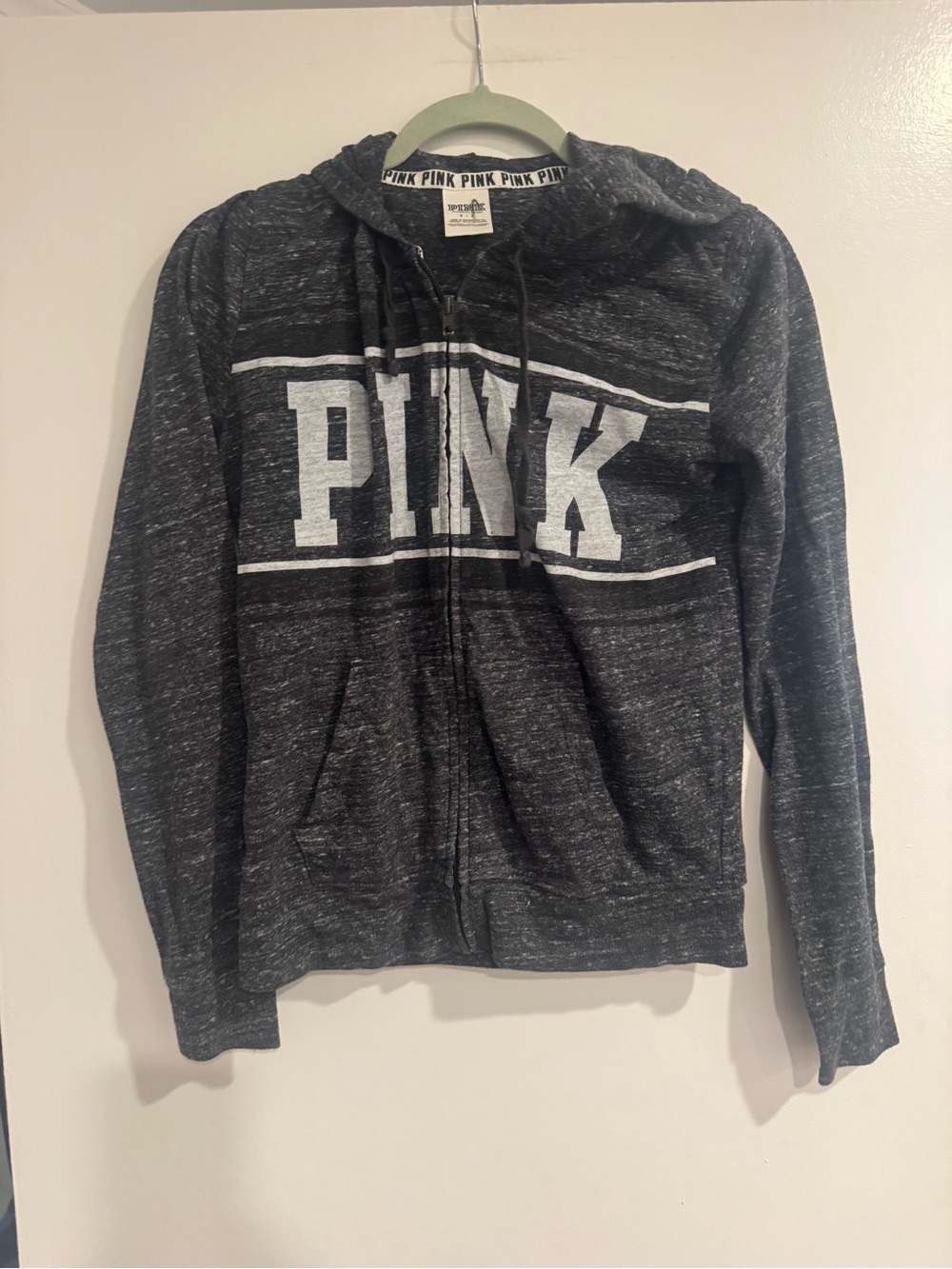 PINK Victoria's Secret Gray Zip Up Hoodie Jacket Small